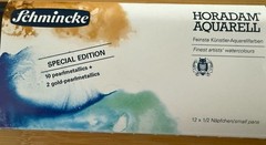 SCHMINCKE Horadam Watercolor Gold-Pearl Metallic Ltd Edtn 12 Half Pan Set HTF
