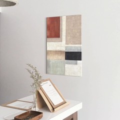 Modern Abstract Canvas Art Decor: Neutral Textured Color Block Oil Painting P…