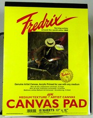 Fredrix No. 3501 12″ x 16″ 10 Sheets Medium Texture Real Artist Canvas 6 sheets