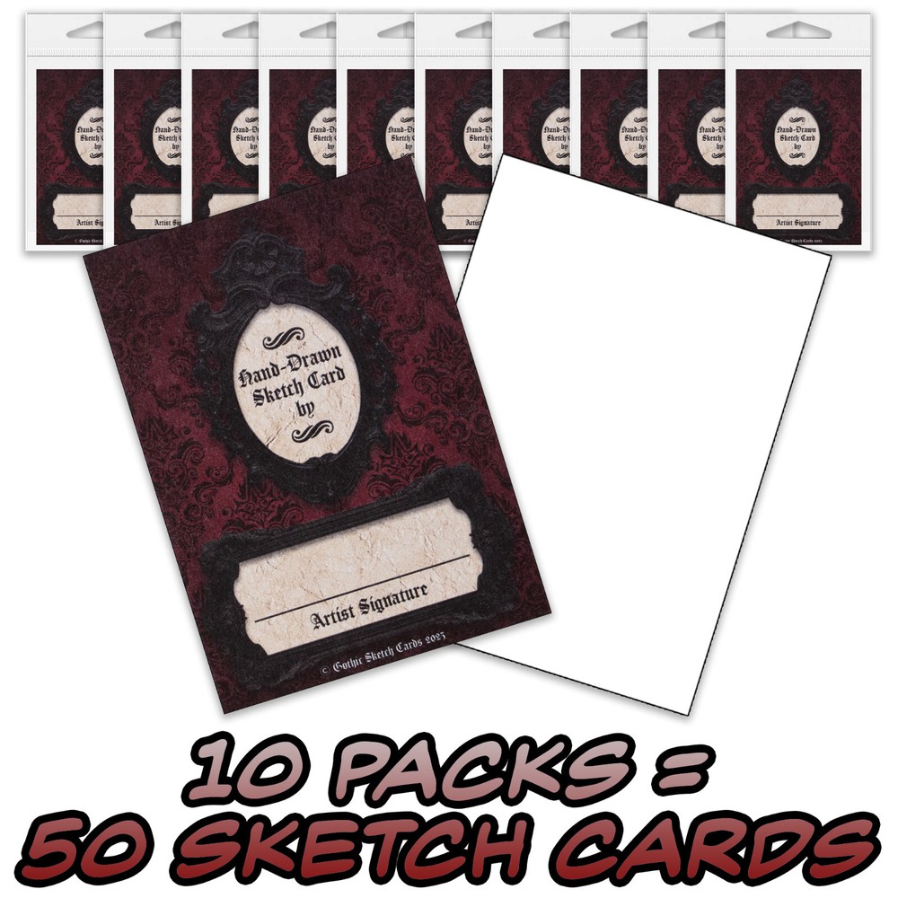50 Gothic Sketch Cards – Blank Trading Cards – 2.5x 3.5 – 32pt – For Gothic Art
