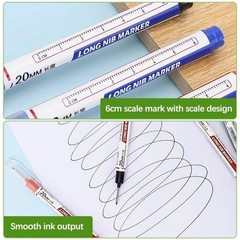 15PCS Deep Hole Marker Pens Long Nib 20mm Waterproof Quick Dry Black