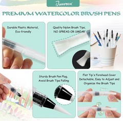 12pcs Watercolor Brush Pens, Premium Leakproof Water Brush Pen with 6 Assorted T