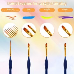 Miniature Paint Brushes Set Blue Detail Brush Sizes 0 1 2 3/0 4 5/0 6 8