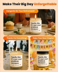 Retirement Gift for Woman, Men, Funny 2.87″W x 3.54″H, Creamy White Soy Wax