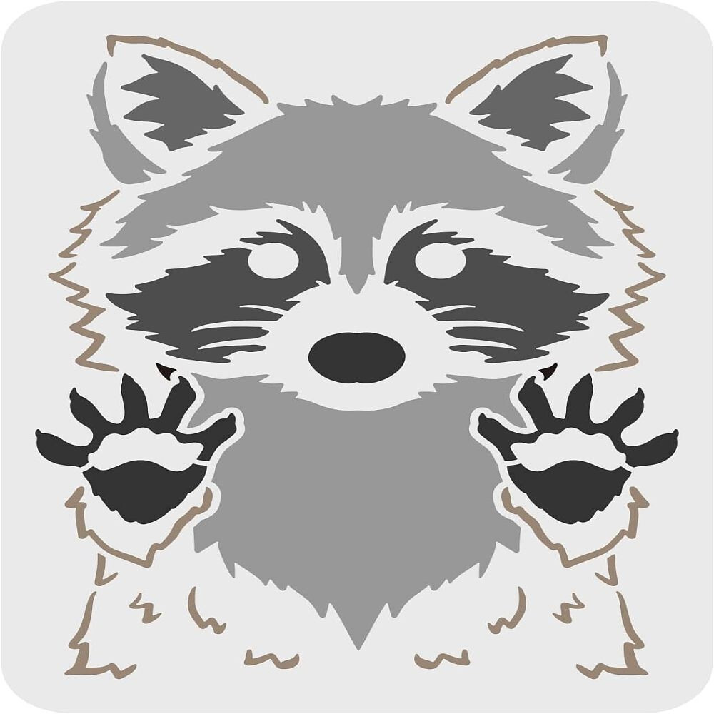 1pc Raccoon Stencil 29.7x21cm Reusable Raccoon Painting Template Craft Raccoon