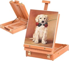 Wooden Art Easel for Painting & Sketching – Tabletop & Table Top Easel with Stor