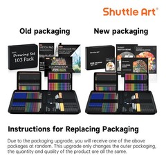 Shuttle Art 103 PCS Drawing Kit, 1 Count (Pack of 103), Multicolor