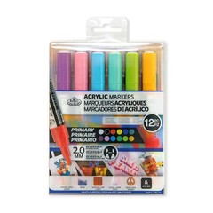 Royal Langnickel 2mm Reversible Tip Acrylic Paint Markers Primary Set 12pc