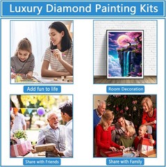 QINRUBB DIY Moonlit Night Diamond Art Kit for Adults 12×16 inches, USQR358