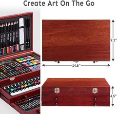 175 Piece Deluxe Art Set with 2 Drawing Pads, Acrylic Paints,Crayons,Colored Set