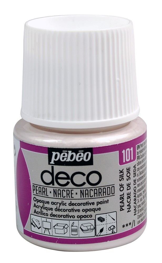 Pebeo Deco Pearl Acrylic Paint 45ml – 16 Home, Craft, DIY, Shimmer Colours