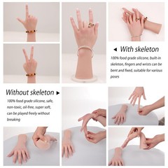 Realistic Silicone Female Hand Life Size right hand-Without skeleton, Ivory