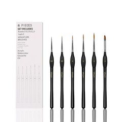 6Pcs Miniature Paint Brushes Set Triangular Handles Acrylic Oil Model Hobby