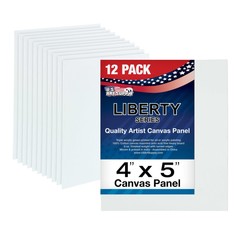 Blank Cotton Canvas Panels 4″x5″ 12 Pack Mounted Art Boards Paint Supplies Craft