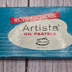 Artista Oil Pastels Binney & Smith Crayola 16 Vivid Colors Vintage Made in USA