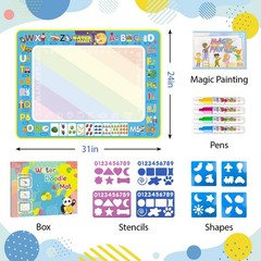 BlissfulBlend Water Doodle Mat Kids Mess Free Coloring Doodle Mat Educational To