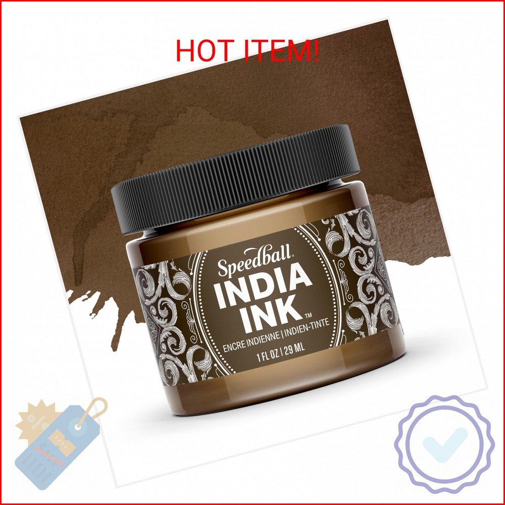 Speedball India Ink, Sepia, 1-Ounce