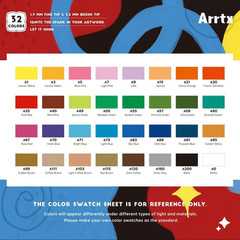 Acrylic Paint Pens, 32 Colors Brush Tip and Fine Tip (Dual Tip) Paint Markers fo