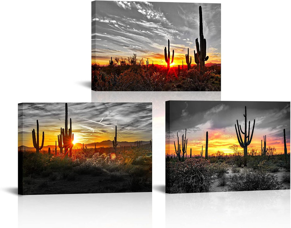 Stunning Sunset Saguaro Canvas Art for Home & Office Decor