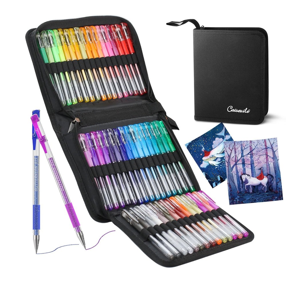 Glitter Gel Pens for Adult Coloring Books, 96 Pack Artist Gel Pens 48 Colors wit