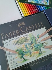 ART PENCIL Faber-Castell PITT Pastel Pencils 24 Pack in Tin Made In Germany