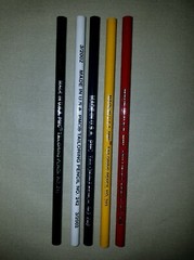 5-Pcs. ASSORTED COLORS / PMC WAX TAILORING PENCILS: Blue,Black,Red,White,Yellow