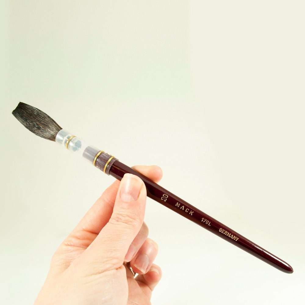 179L-16 Brown Pencil Quill Brush Size 16 Red Handle Lettering Pinstripe