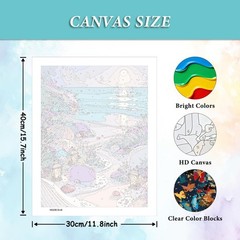 Paint by Numbers Kit for Adults Beginner, Beach Adult Paint by Number Kits on Ca