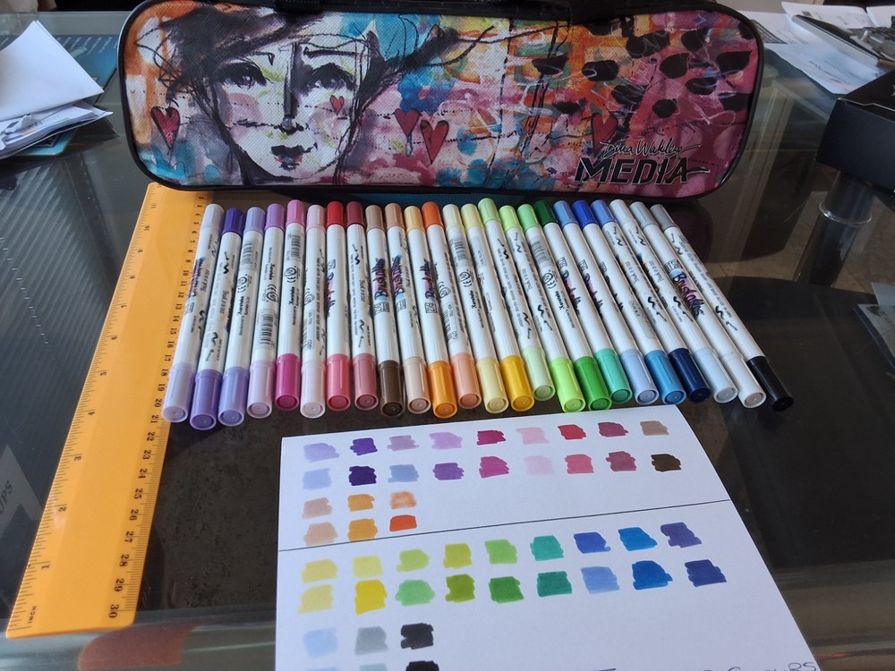 Kuretake Zig Memory System Brushable (24 set) Brush On Dual Tip Twin Marker Pens