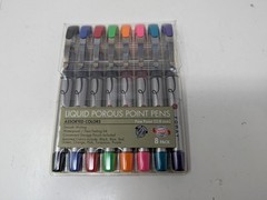 Set of 2 FORAY® Liquid Porous Point Pens 0.8 mm Fine Point Silver Barrel (57)