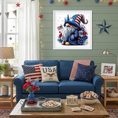4th of July Diamond Art Kits for Adults, Independence Day Diamond Painting Gnome