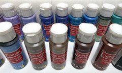 LOT OF 38 CRAFT SMART ACRYLIC PAINT BOTTLES (2OZ.) – ALL DIFFERENT COLORS