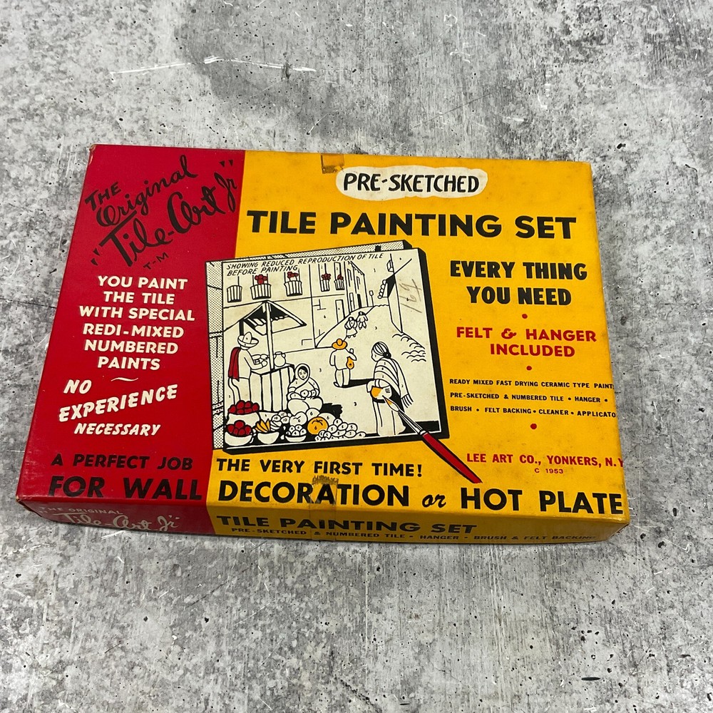 Original Tile Art Jr Painting Kit Set w/ original box Lee Art Co Yonkers NY