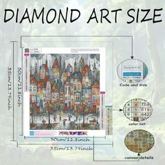 5D Castle House Diamond Art Kits for Adults,Colorful Umbrella Full Round Drill D