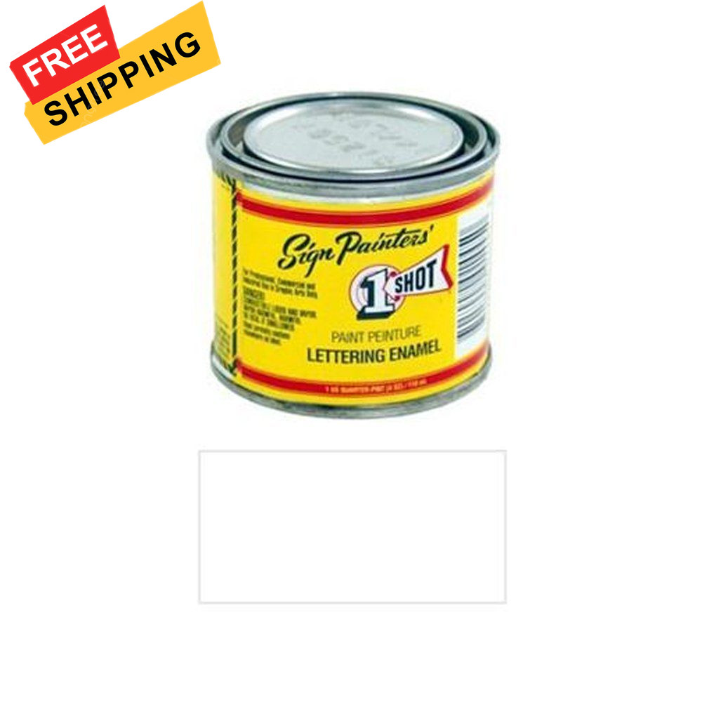 1 Shot Letter Enamel 103L Polar White 4Oz 4 Ounce (Pack of 1),