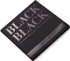 5 pkg FABRIANO BLACK BLACK PAPER PAD, 8 X 8″ SQUARE, 20 SHEETS