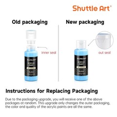 Shuttle Art Acrylic Paint, 50 Colors Acrylic Paint Set, 2oz/60ml Bottles, Rich