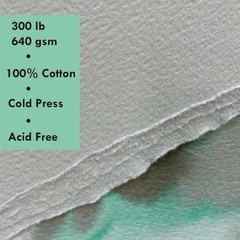 5×7 inch 300 LB 100% Cotton Watercolor Block 10 Sheets Cold Press Paper