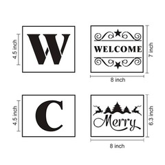Welcome and Christmas Stencils for Painting on Wood – 19 Pack Large Vertical …