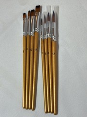 Watercolor Paint Brush Set of 8 – 4 Round -4 Flat NEW-$.87 each! The Fine Touch