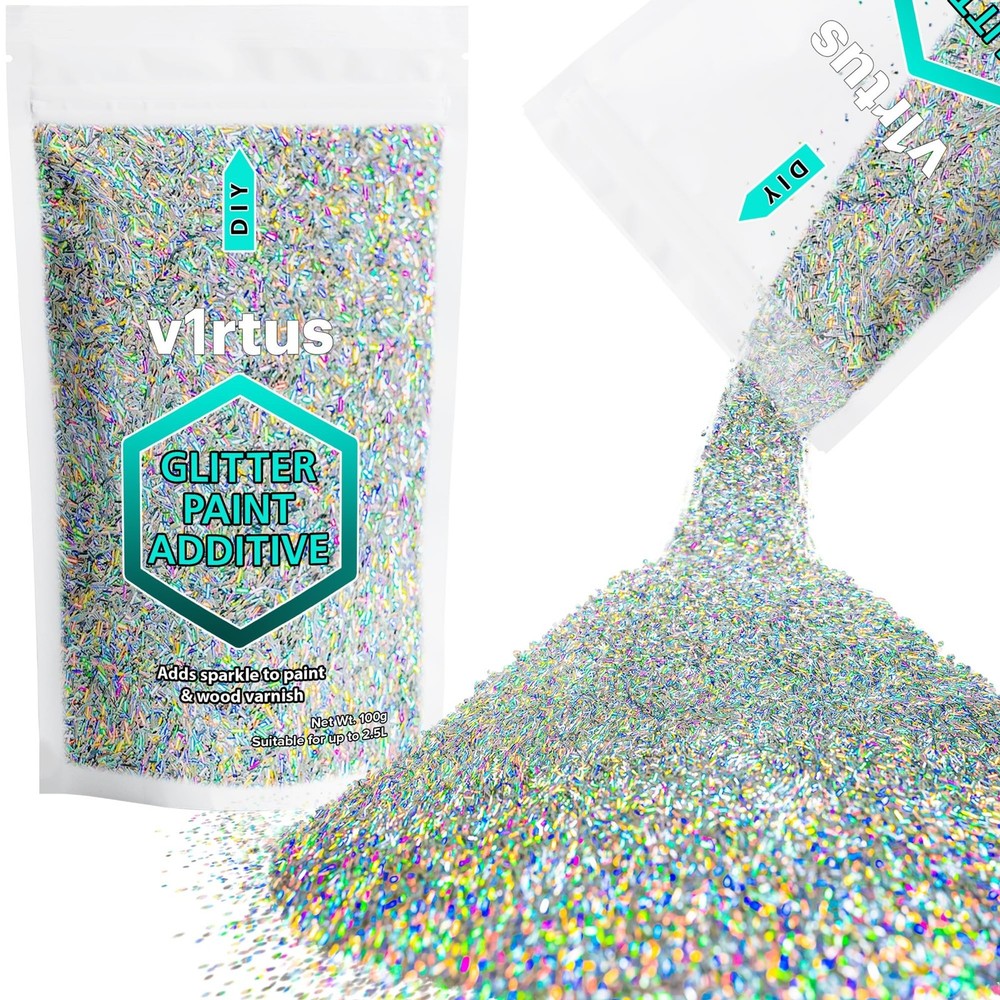 Holographic Silver Strands Glitter Paint Additive 100g (3.5oz) | Sparkle Glit…