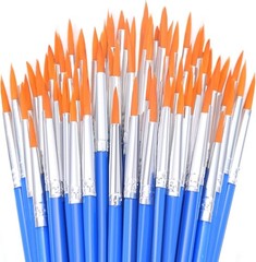 50Pcs Round Paint Brushes Bulk, Small Paint Brushes Classroom Brushes Set for…