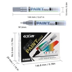 GXIN Silver Paint Pens (12 Pack), Opaque Paint Pens, Oil Based and Water-Proof