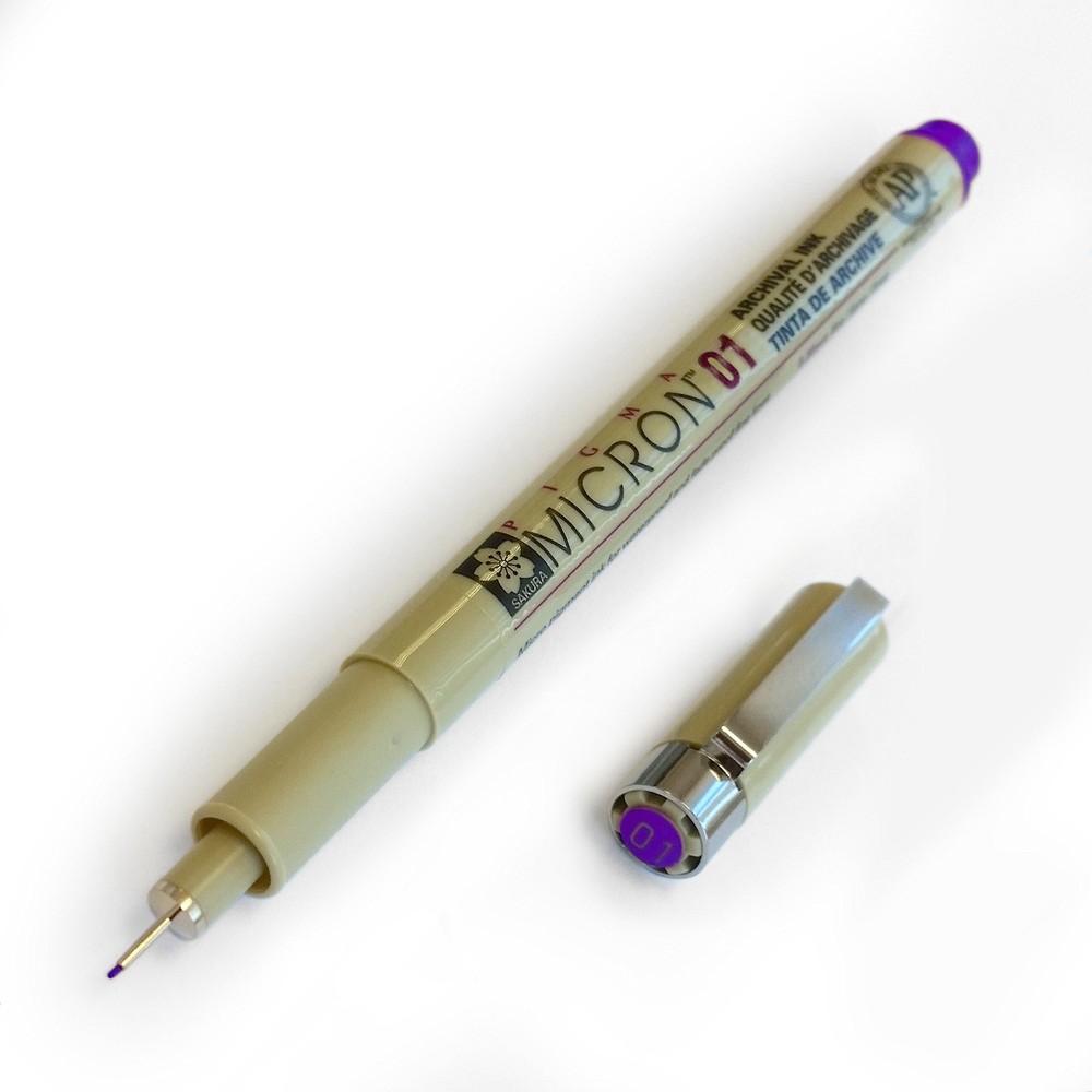 Pigma Sakura Micron – Pigment Fineliners – 0.1mm 1 Count (Pack of 3), Purple