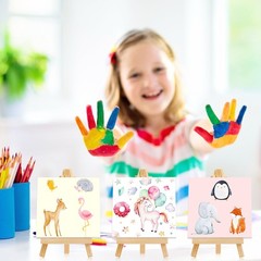 Mimorou 32 Pack Mini Canvas with Easel Sets for 3 x 3 Inch, as pictures shown
