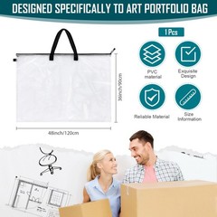 Tenceur 1 Pc 36 x 48 Inch Art Portfolio Case Large Art Portfolio Bag Folder P…