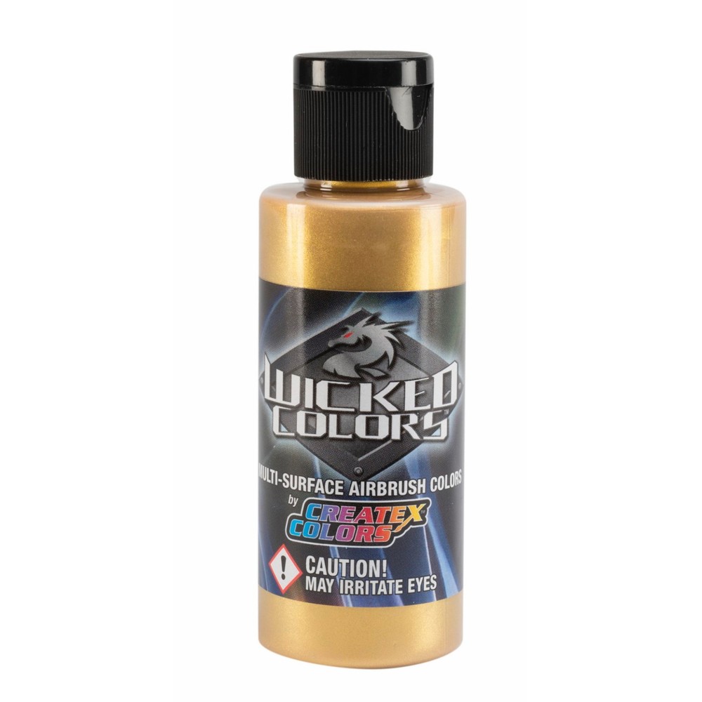 Createx Wicked Colors W350 Gold 2oz. water-based universal airbrush paint