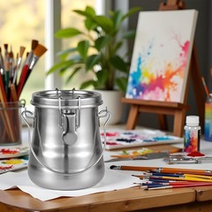 Paint Brush Cleaner Holder 13.5 Oz 400ml Stainless Airtight Washer Filter Art