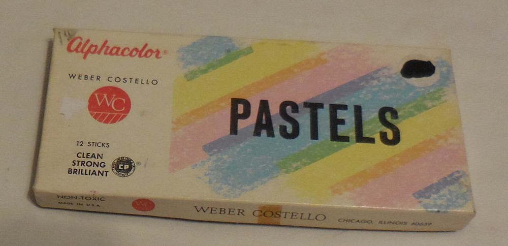 1 ad art Alphacolor Weber Costello Pastels 12 Sticks no 105-007 Assorted VTG