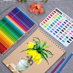 72-Count Soft Core Colored Pencils for Adult Coloring Books, Ideal for Drawing,